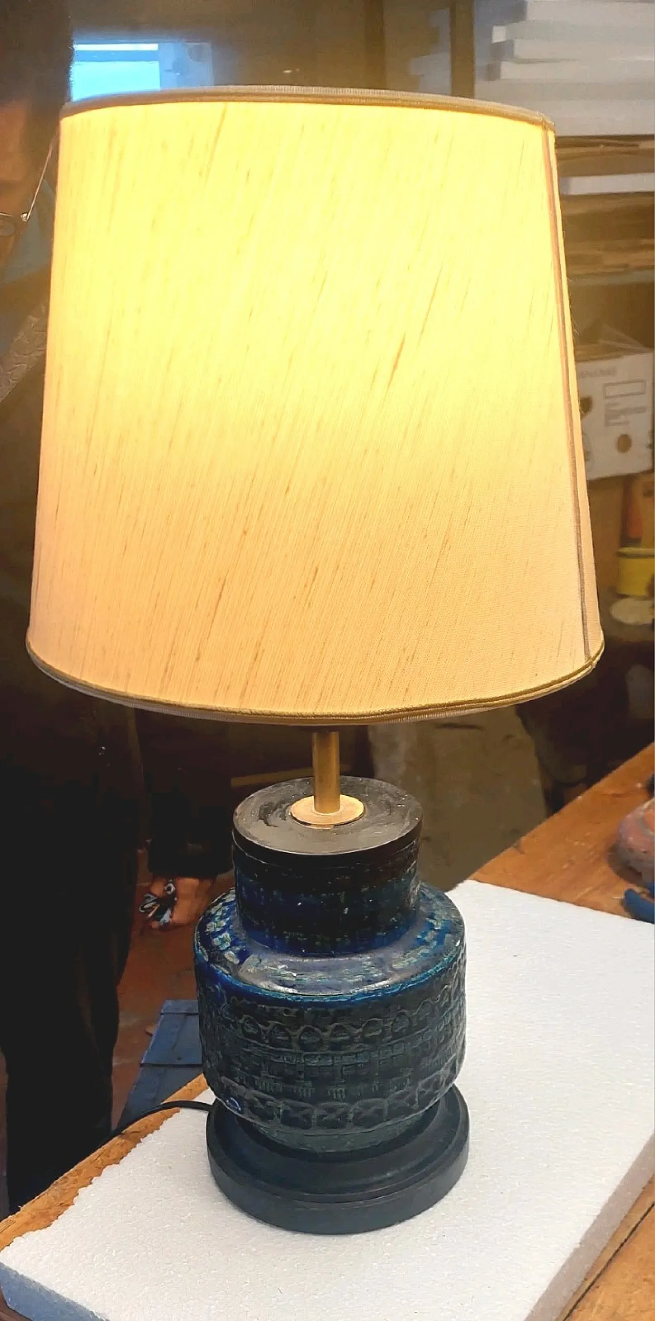 Lampada da tavolo in ceramica di Aldo Londi per Bitossi, anni '70 1