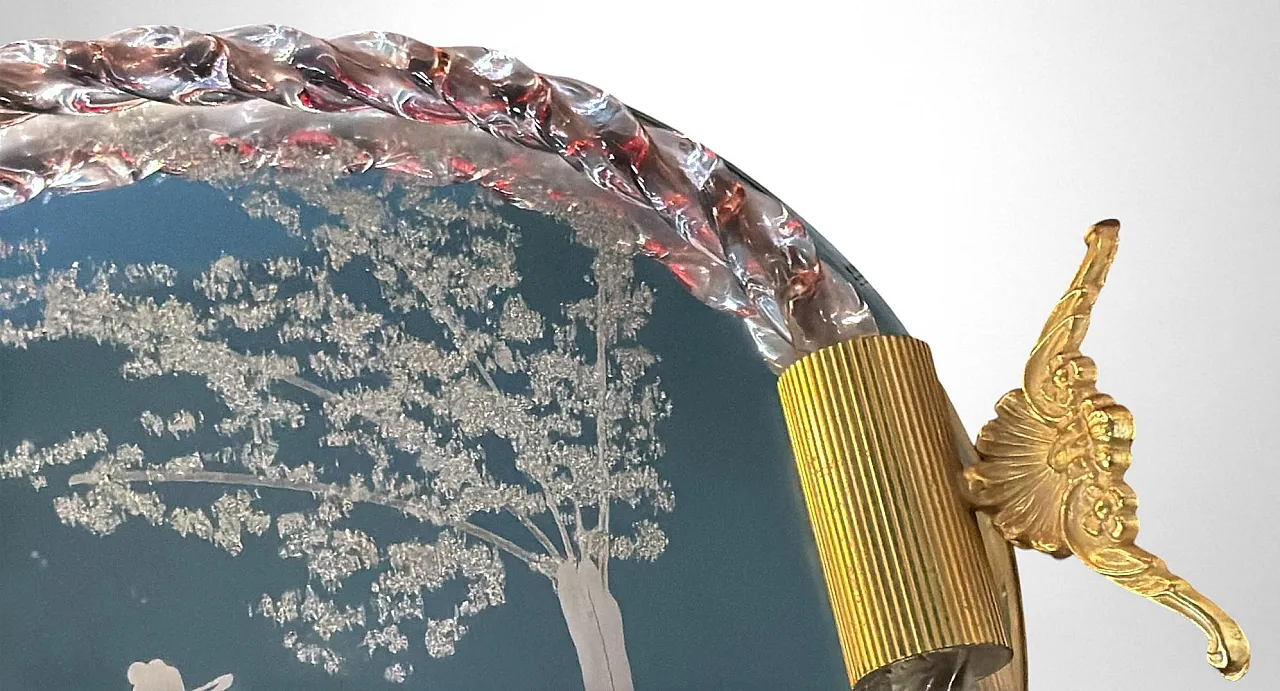 Murano Venier glassworks hand-engraved mirrored tray, 20th century 7