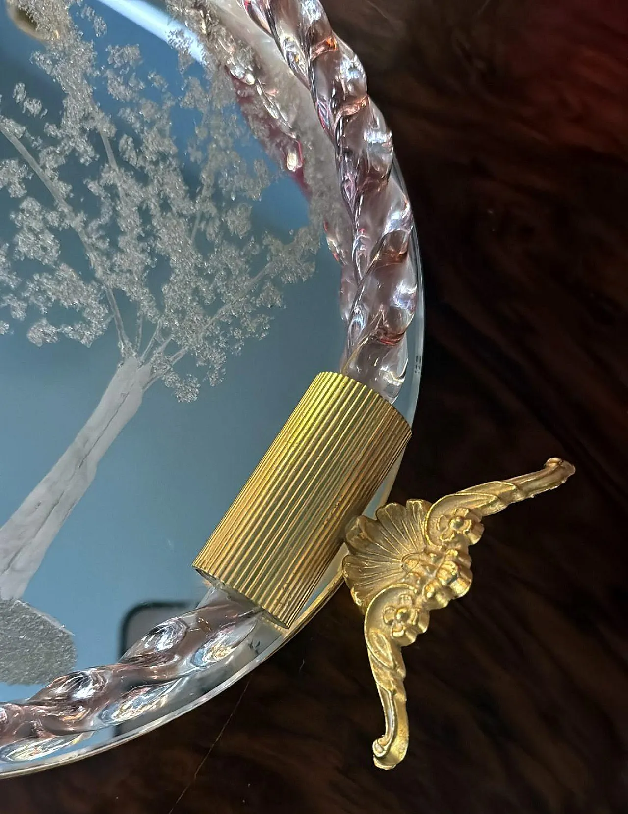 Murano Venier glassworks hand-engraved mirrored tray, 20th century 11