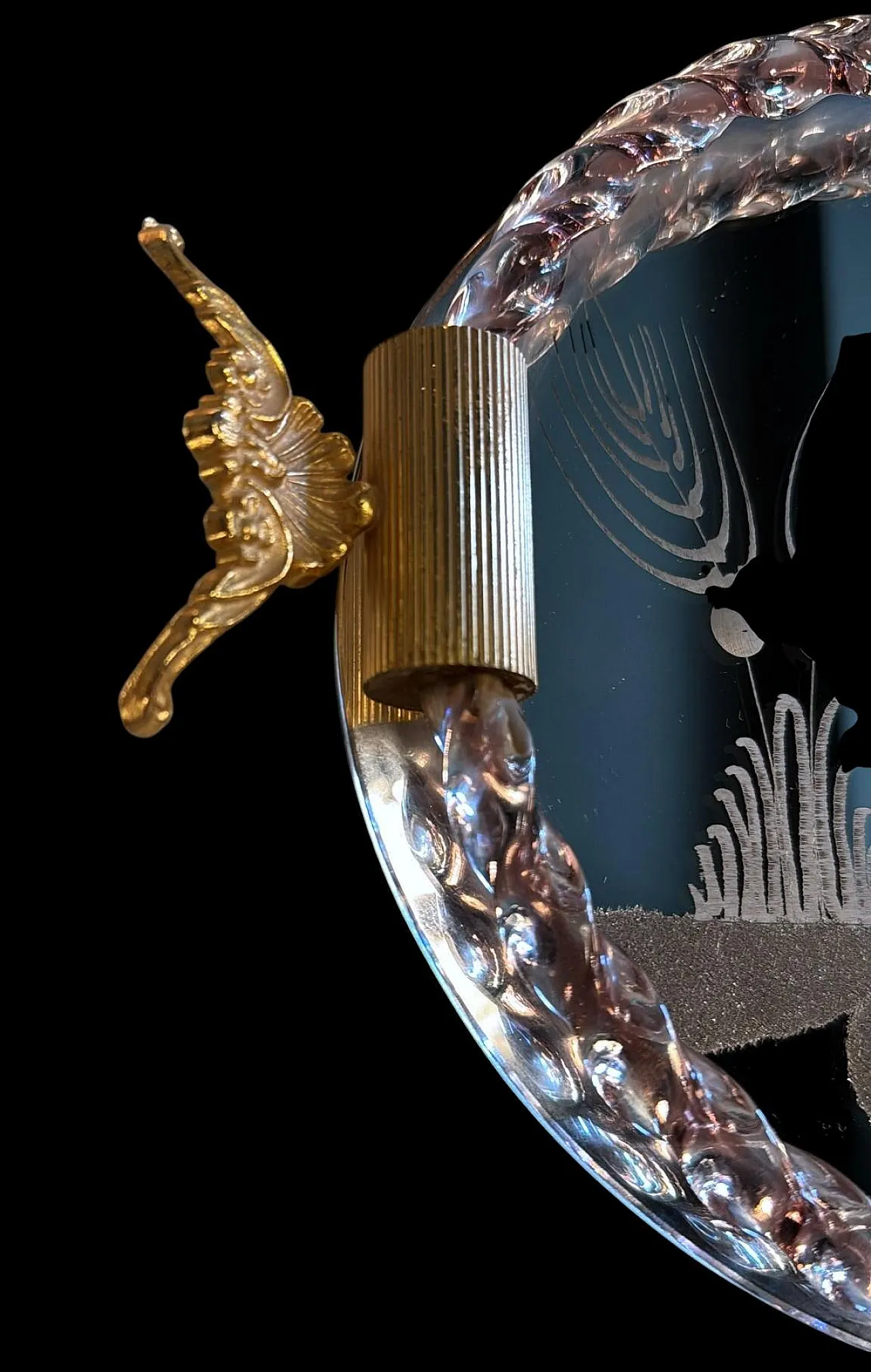 Murano Venier glassworks hand-engraved mirrored tray, 20th century 12