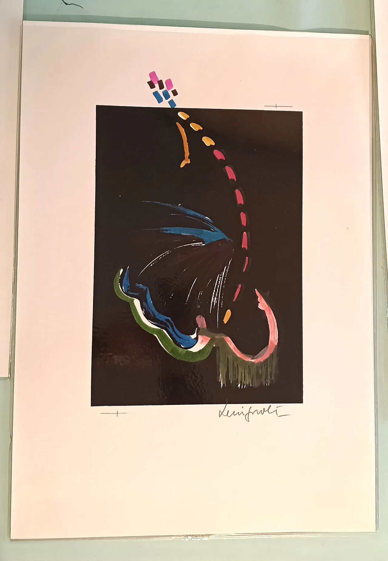 Lot of lithographs with manual intervention, 70s 12