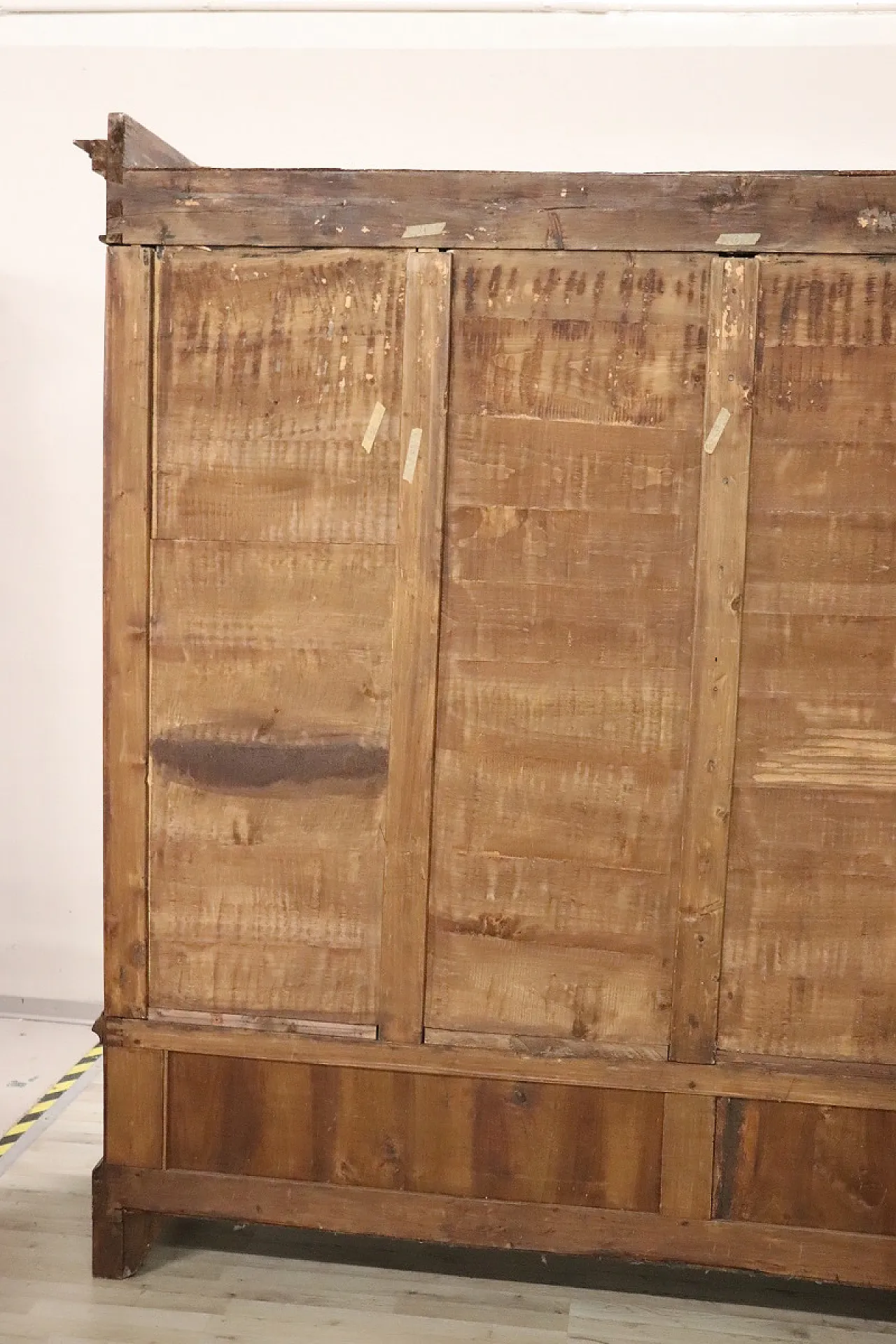 Antique four-door walnut wardrobe, 19th century 16