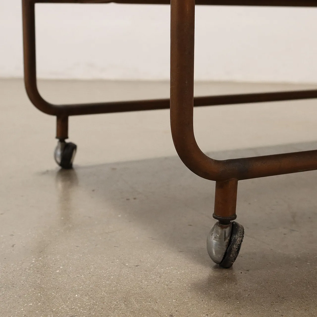 Bar cart with double shelf in formica and metal, 1960s 7