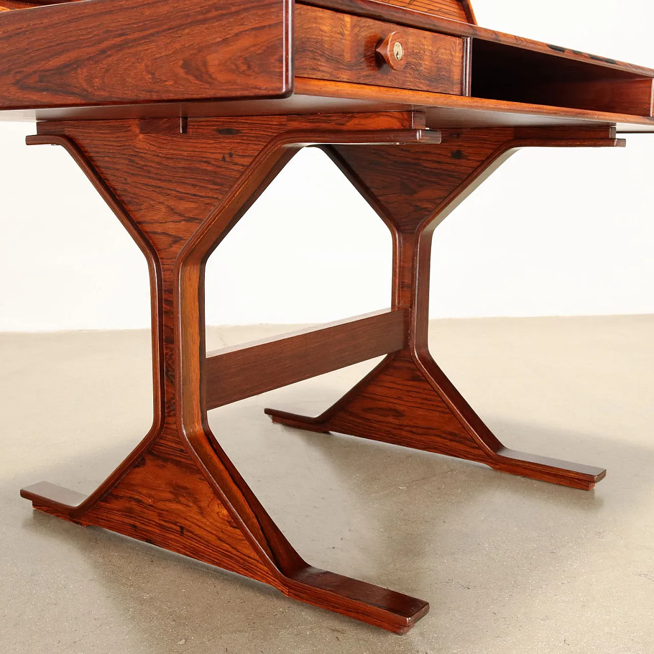 Veneered writing desk by Gianfranco Frattini for Bernini, 1960s 10