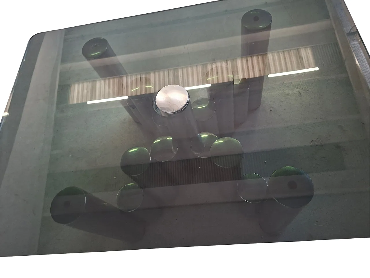 Tavolino di Marco Zanuso Cromo e Vetro Fumè, anni '70 5