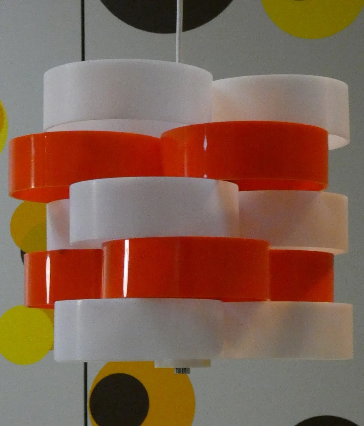 Lampada in vetro acrilico bianco e arancione di Stilux Milano, anni '60 2