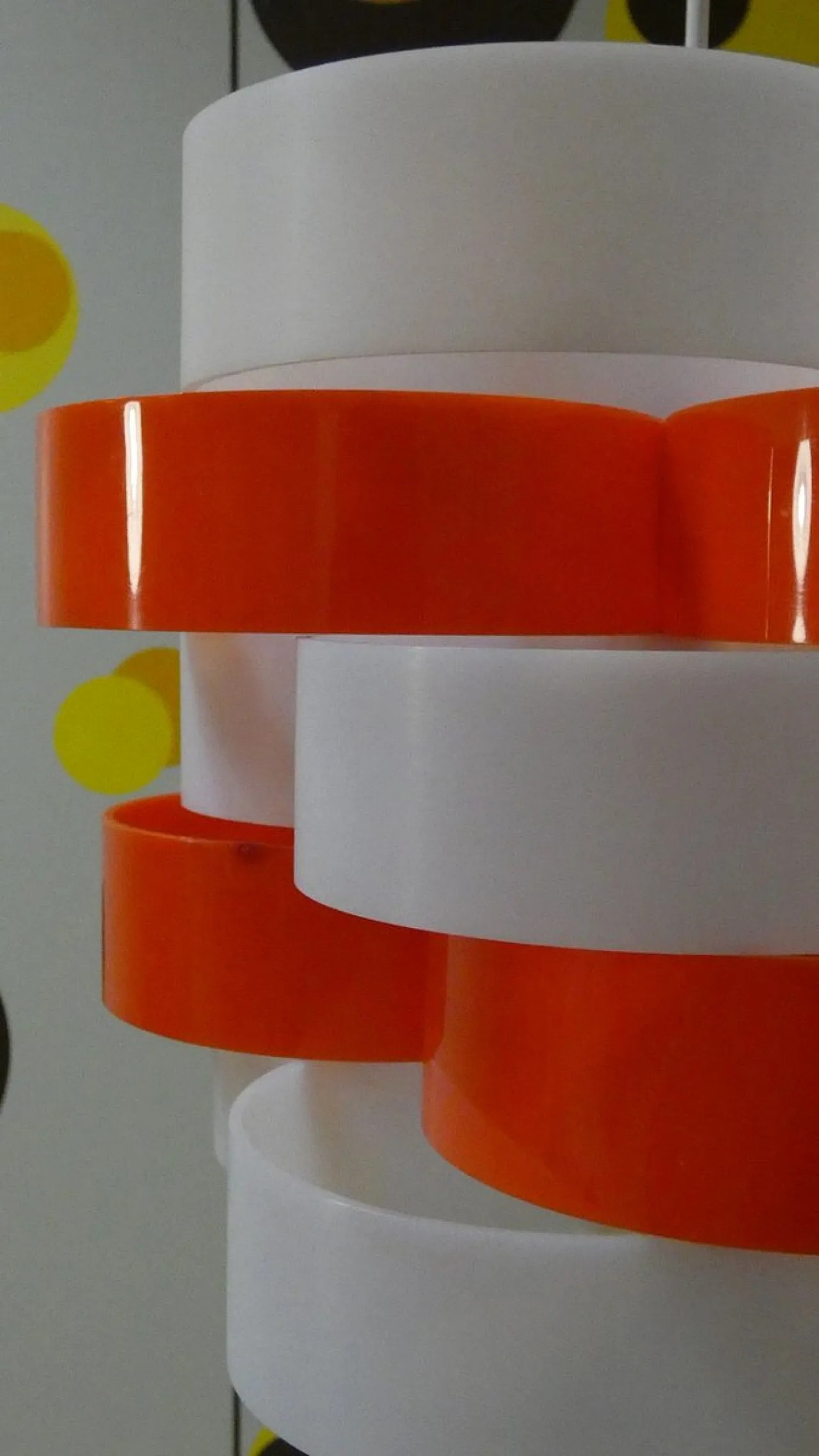 Lampada in vetro acrilico bianco e arancione di Stilux Milano, anni '60 3
