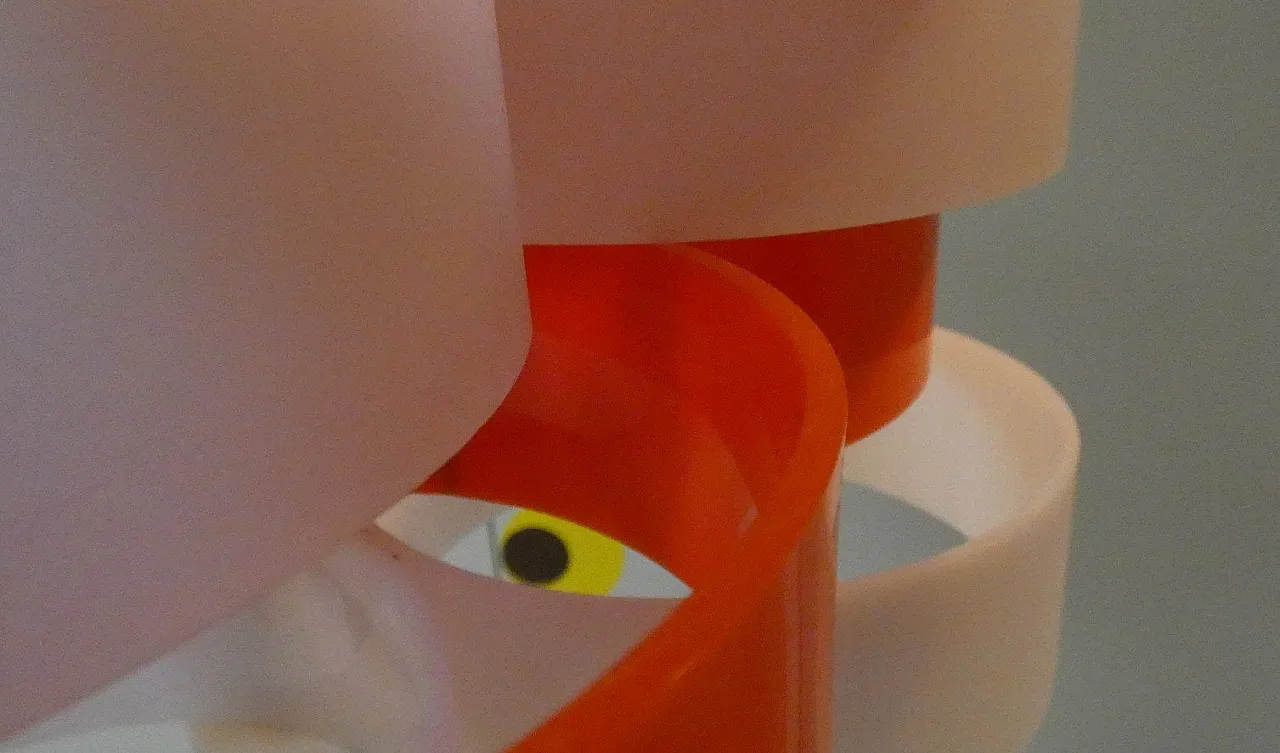 Lampada in vetro acrilico bianco e arancione di Stilux Milano, anni '60 10