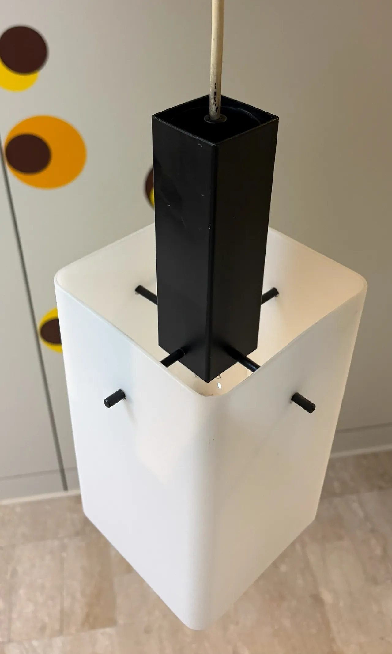 Coppia di lampade in vetro opalino e metallo di Stilux Milano,anni '60 6