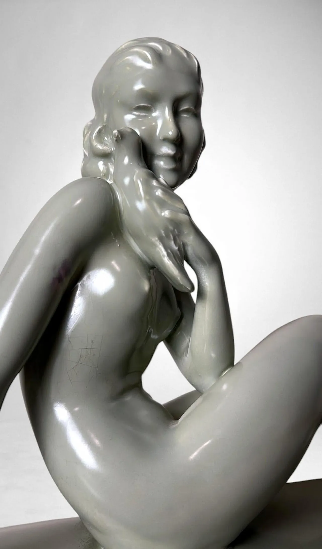 Art Deco ceramic figure of a young woman, mid-20th century 12