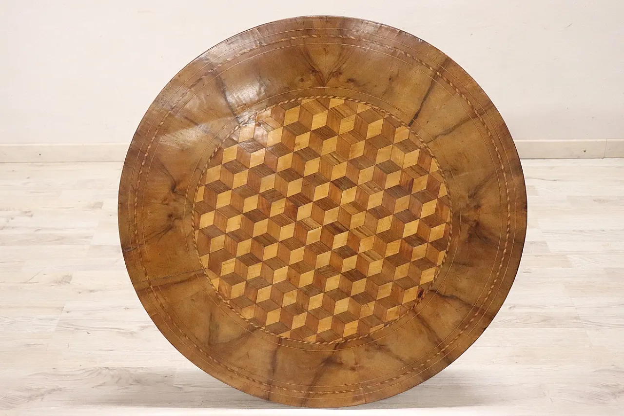 Tavolo da salotto noce intarsiato, '800 7