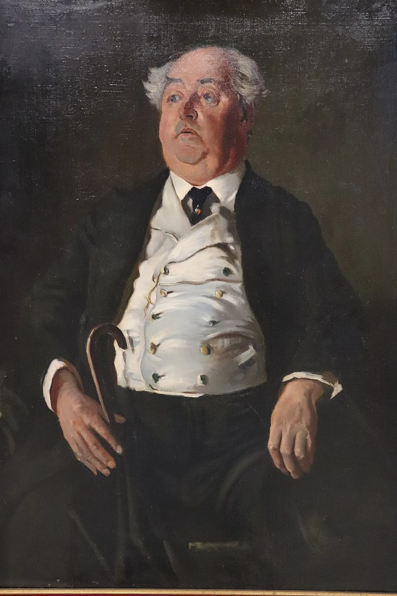 Olio su tela, ritratto di Mr. Minney, primi decenni '900 6