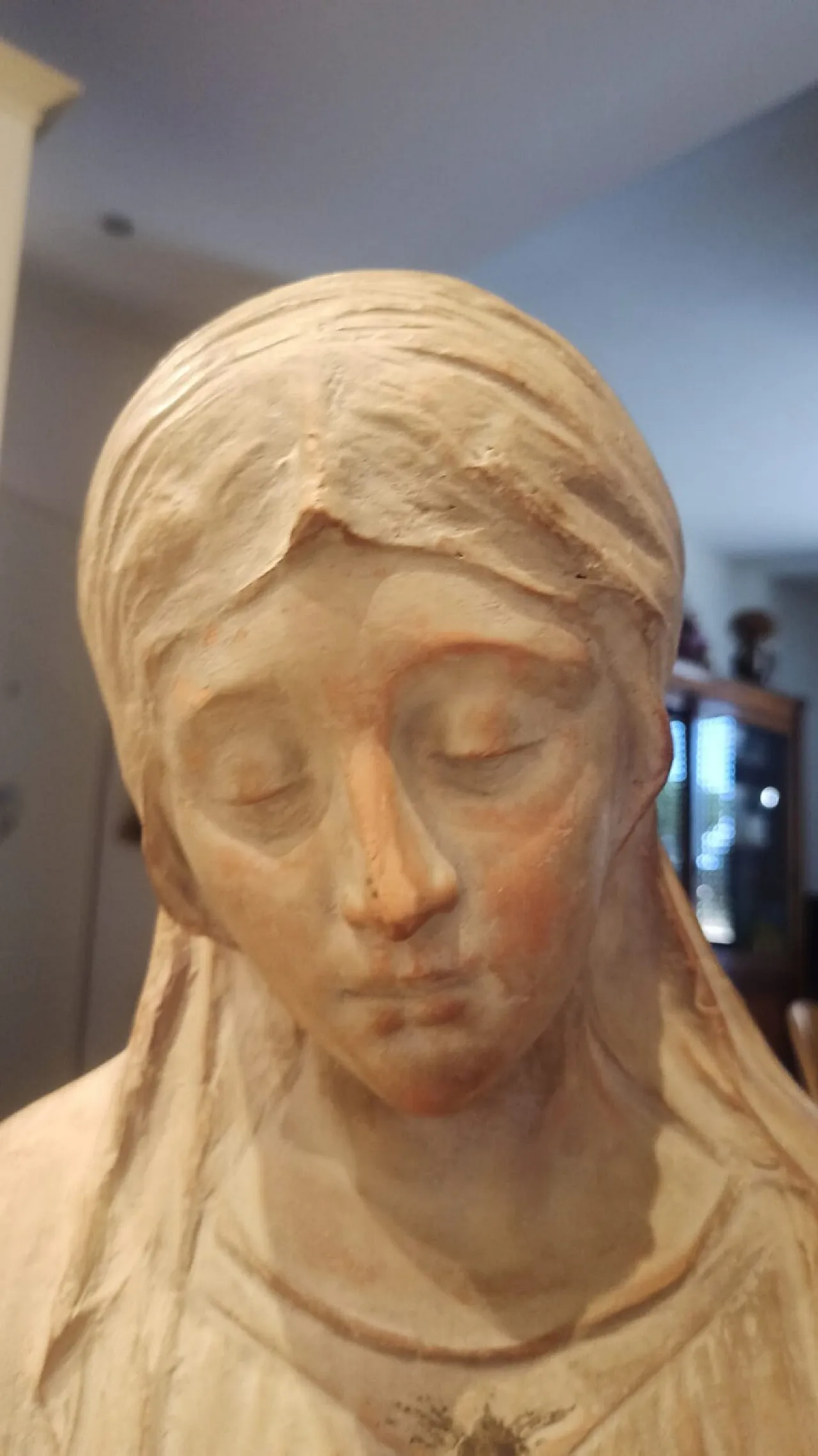 Terracotta bust of the Madonna by A. Neri, early 20th century 3