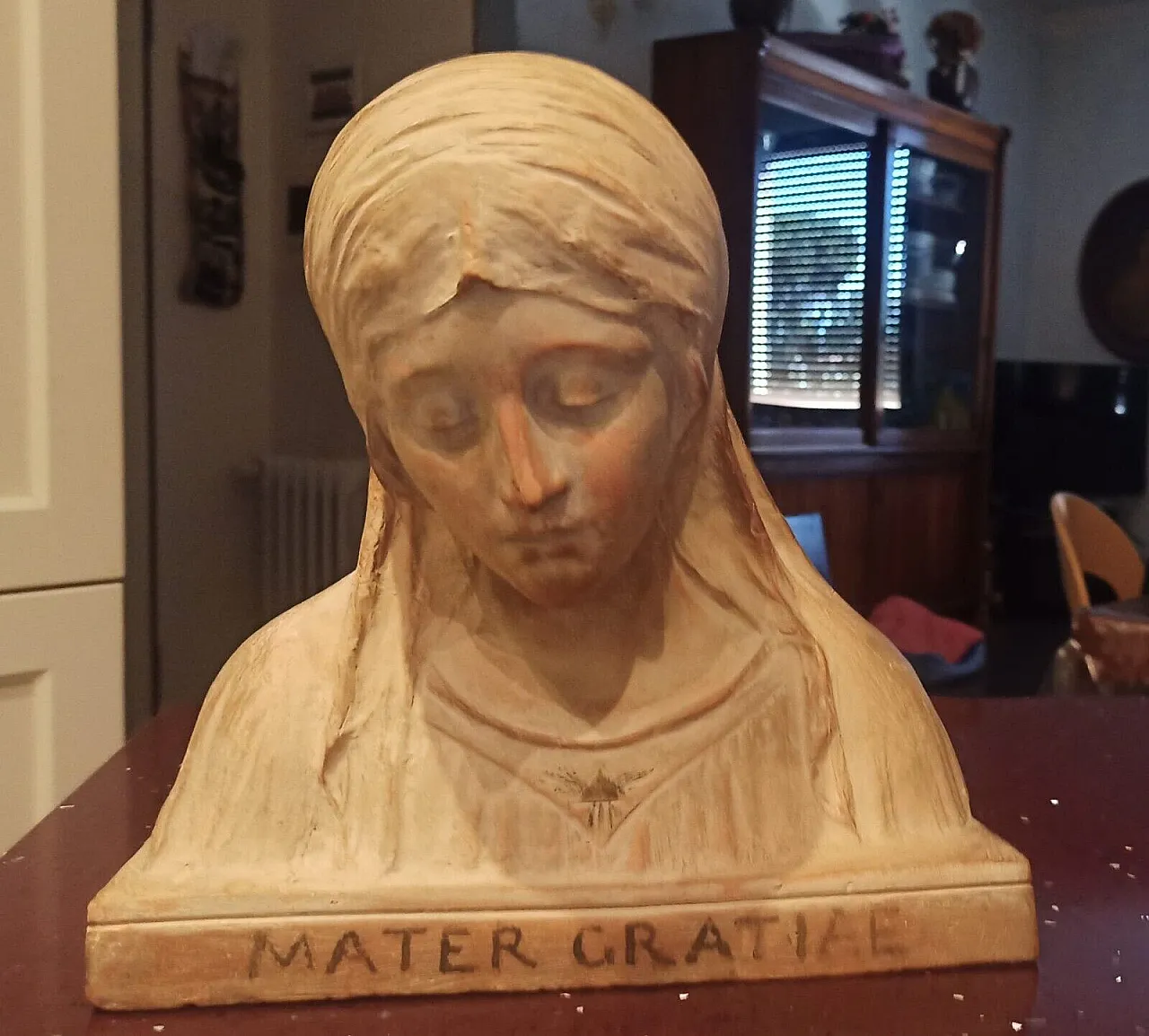 Terracotta bust of the Madonna by A. Neri, early 20th century 11