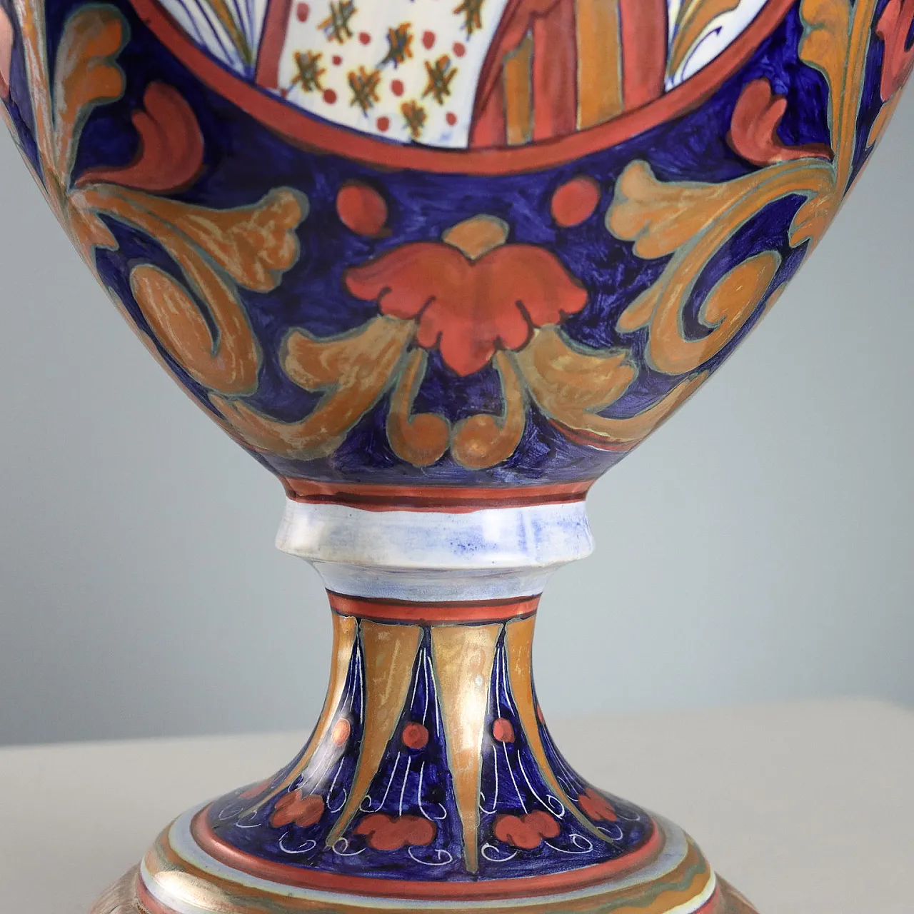 Glazed majolica amphora with a globular body, 20th century 5