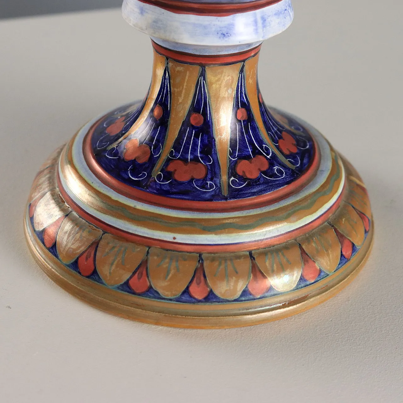 Glazed majolica amphora with a globular body, 20th century 6