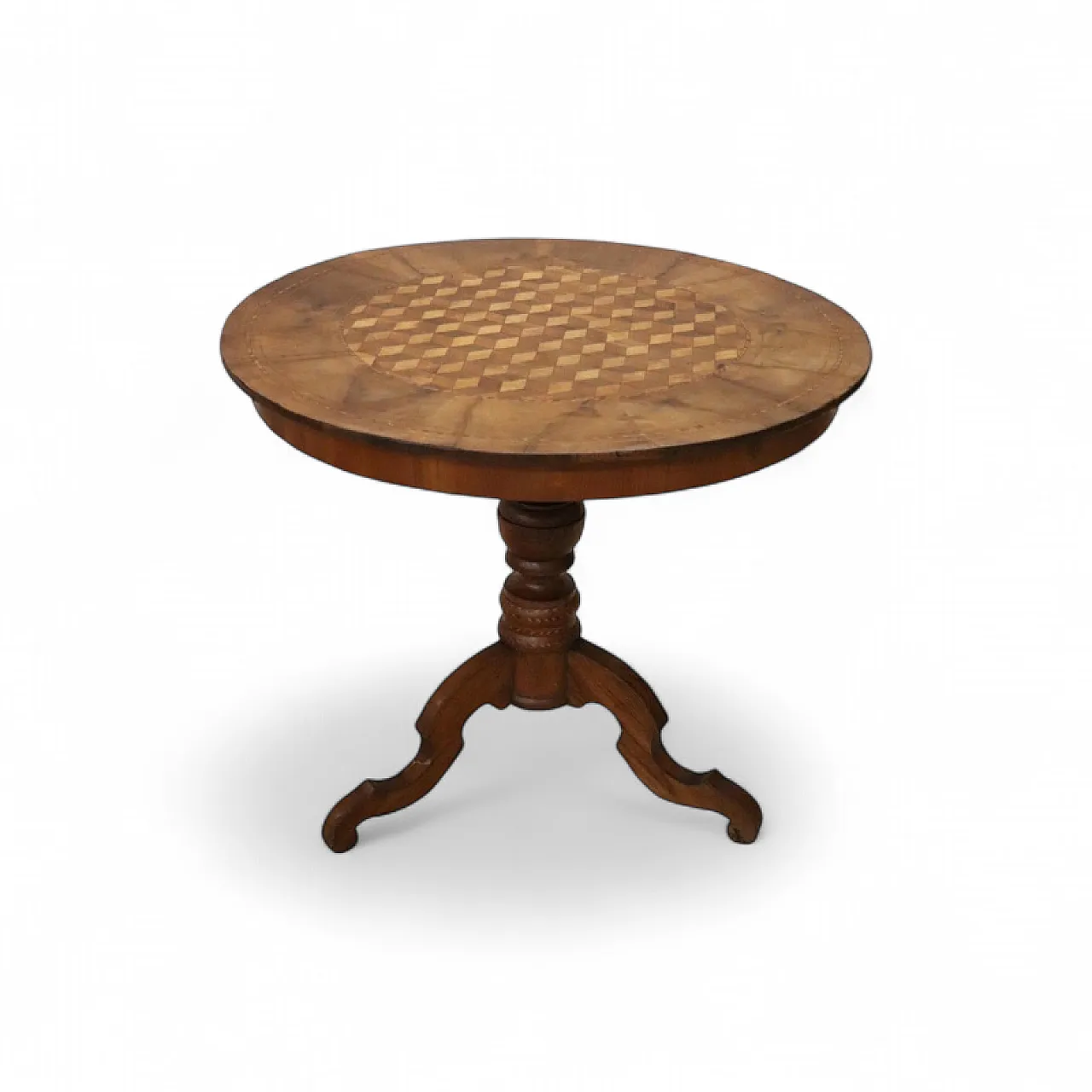 Tavolo da salotto noce intarsiato, '800 11
