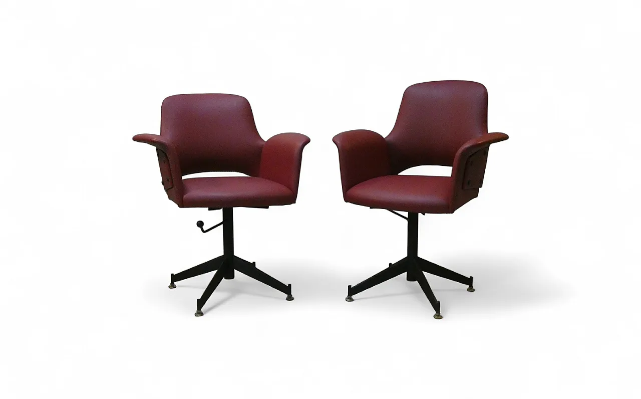 Pair of Vinyl Swivel Chairs, 1960s 15