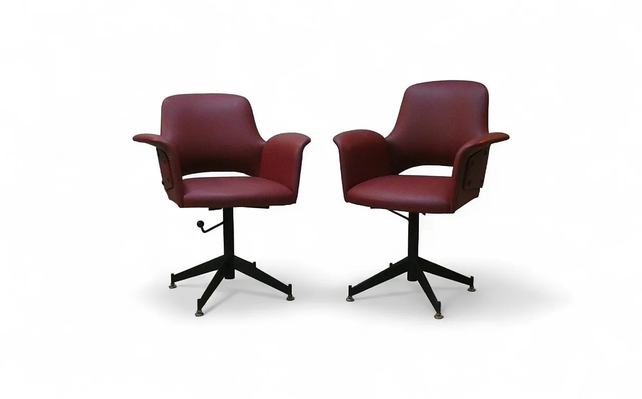 Pair of Vinyl Swivel Chairs, 1960s 17