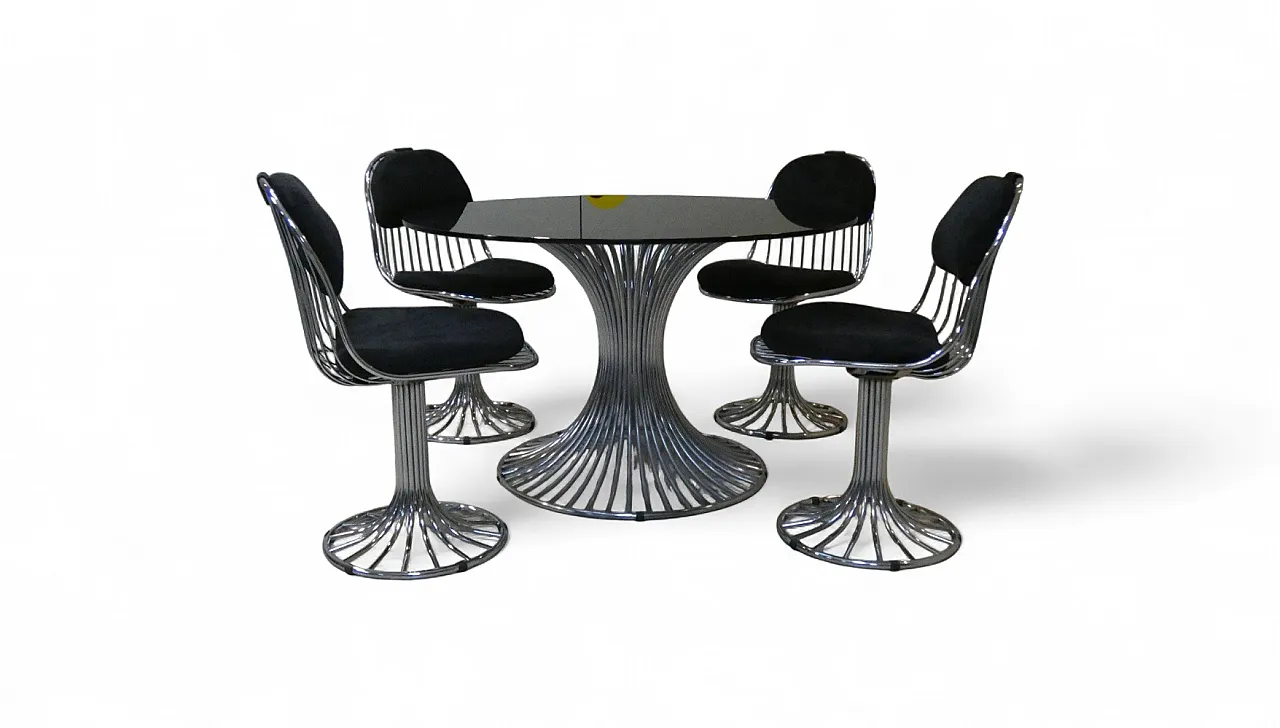 5 Sedie Margot e tavolo Tulip di Gastone Rinaldi per Rima, 1968 24