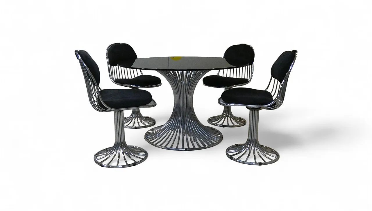 5 Sedie Margot e tavolo Tulip di Gastone Rinaldi per Rima, 1968 25