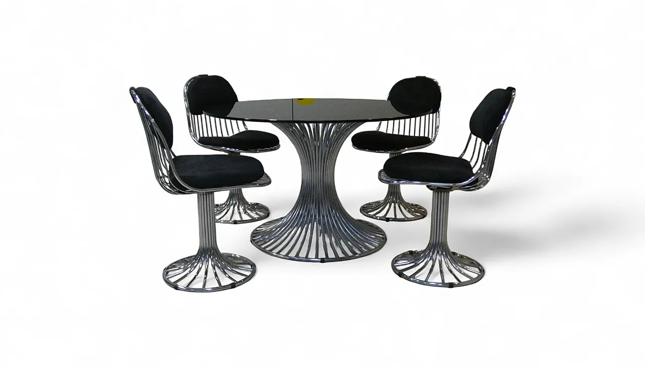 5 Sedie Margot e tavolo Tulip di Gastone Rinaldi per Rima, 1968 26