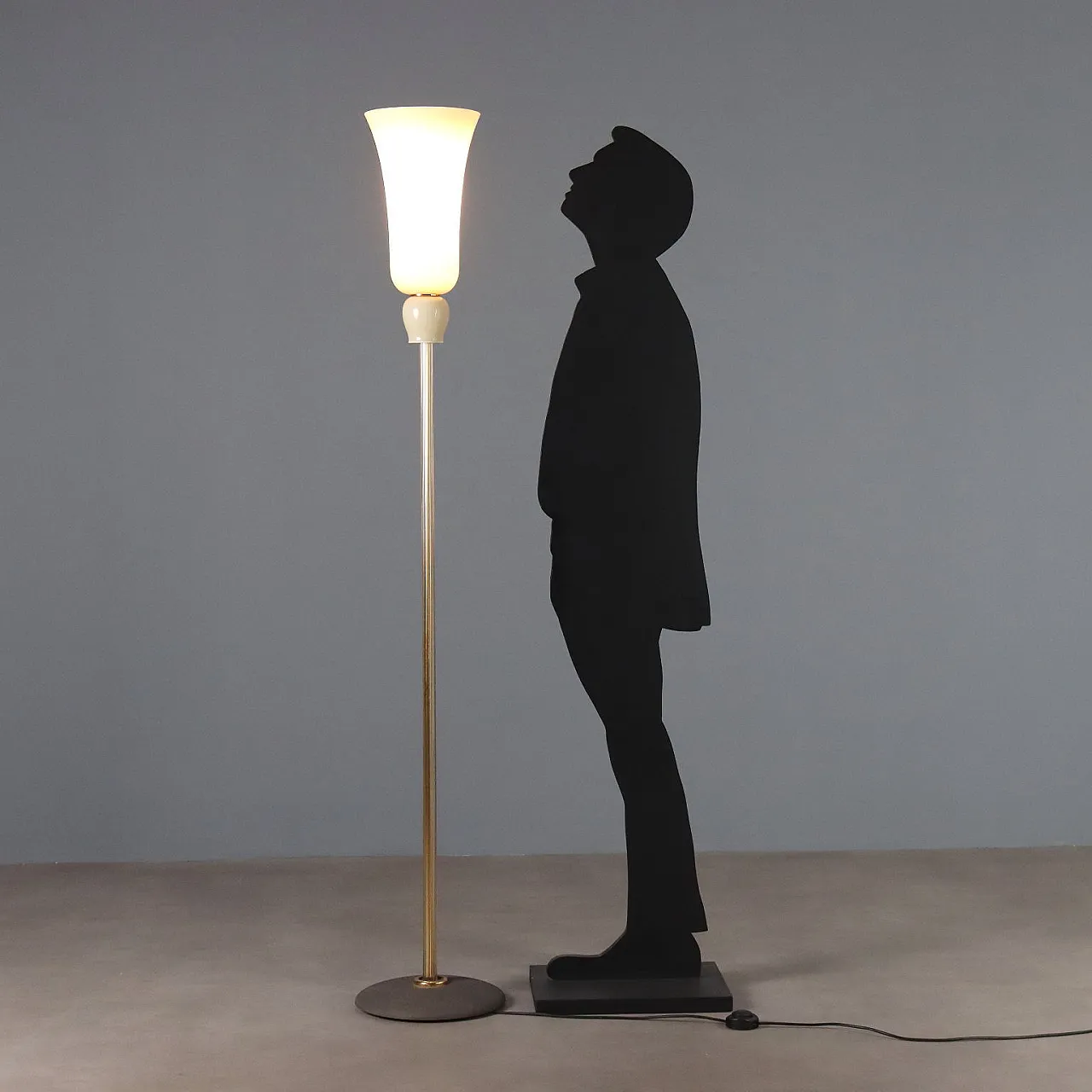 Lampada Venini in metallo e vetro, anni '30 3