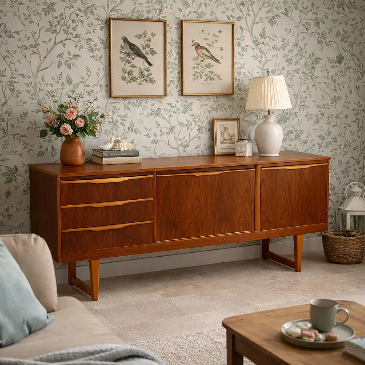 Credenza impiallacciata in teak, '900 2