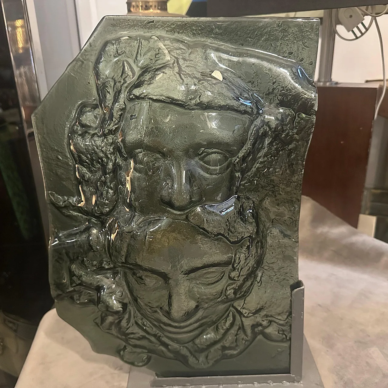 Abstract grey Murano glass sculpture by La Fucina degli Angeli, 1980s 4