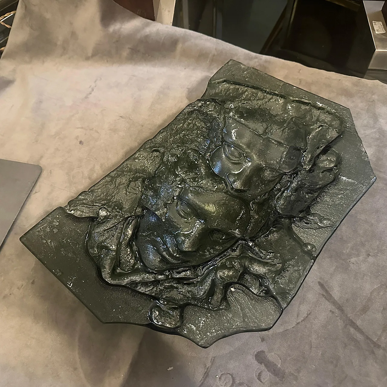 Abstract grey Murano glass sculpture by La Fucina degli Angeli, 1980s 5