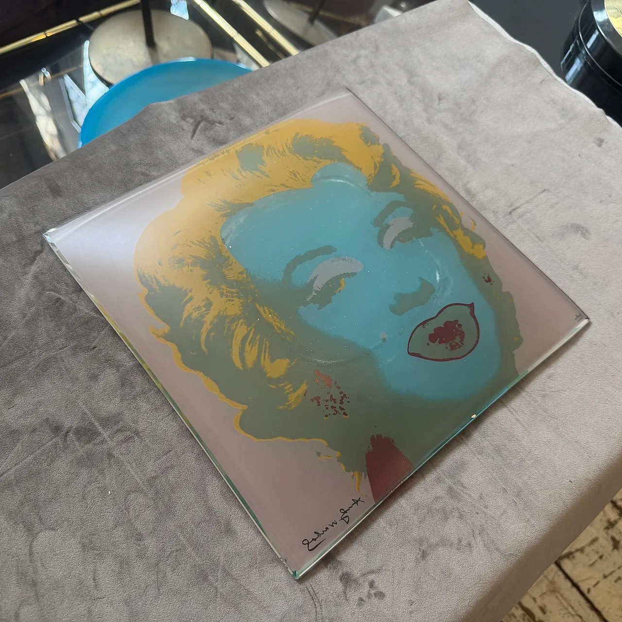 Vassoio in vetro Marylin Monroe di Andy Warhol per Rosenthal, anni '80 4