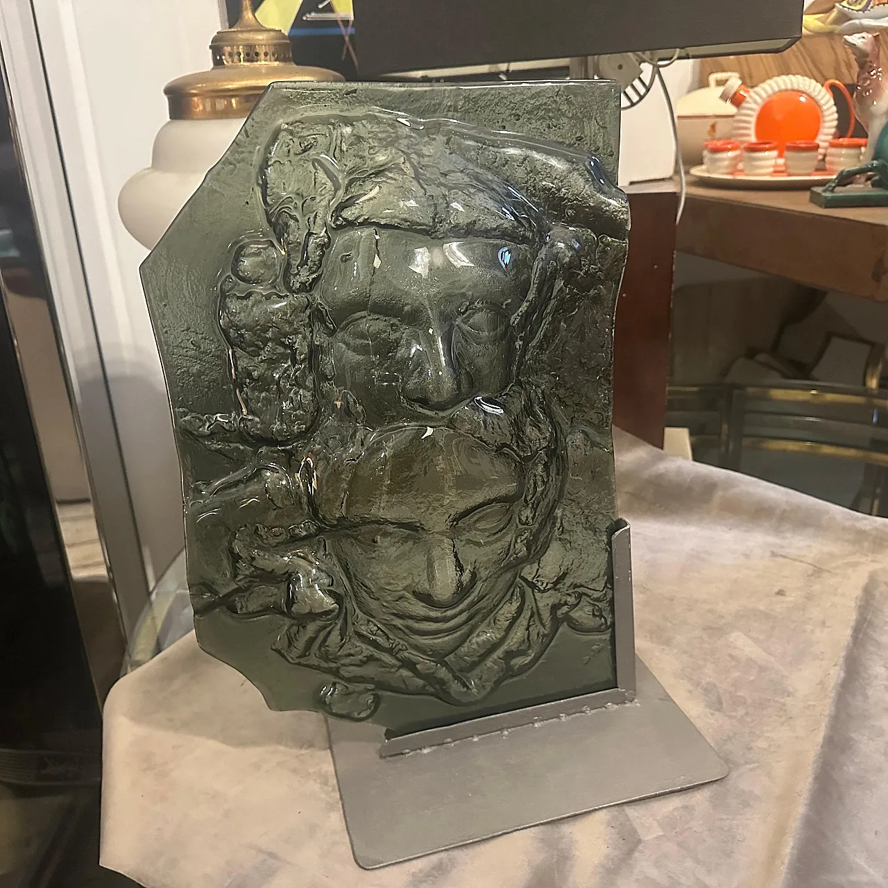 Abstract grey Murano glass sculpture by La Fucina degli Angeli, 1980s 6