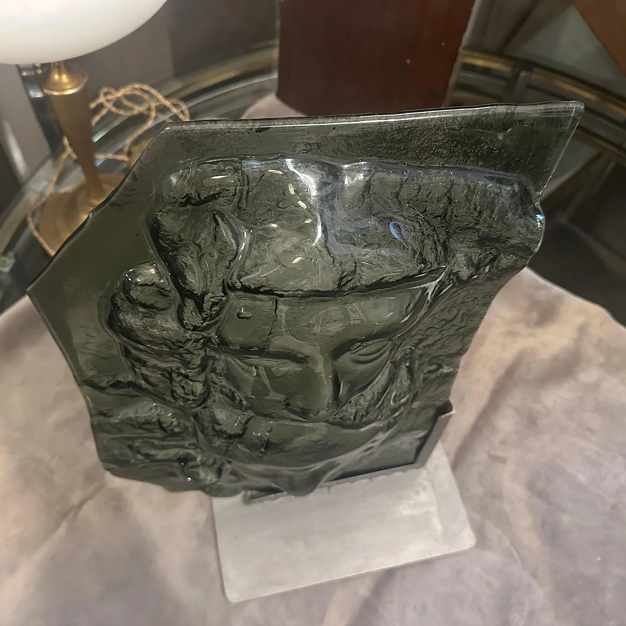 Abstract grey Murano glass sculpture by La Fucina degli Angeli, 1980s 10