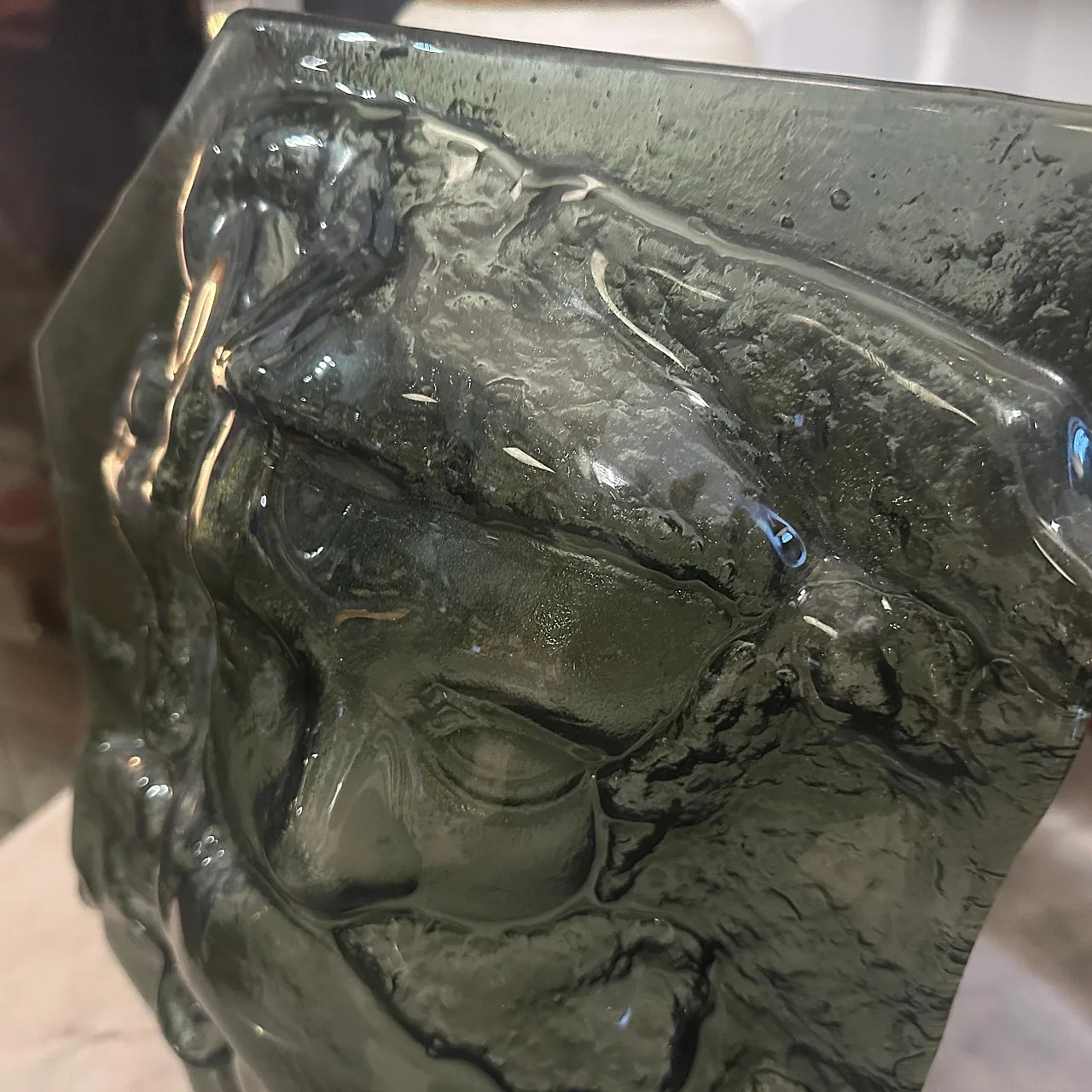 Abstract grey Murano glass sculpture by La Fucina degli Angeli, 1980s 13