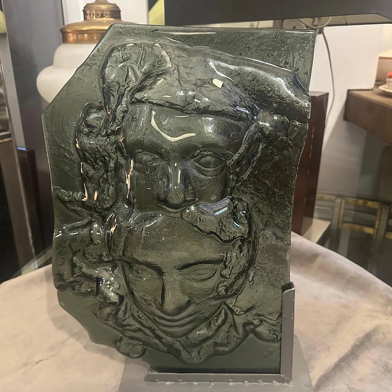 Abstract grey Murano glass sculpture by La Fucina degli Angeli, 1980s 15