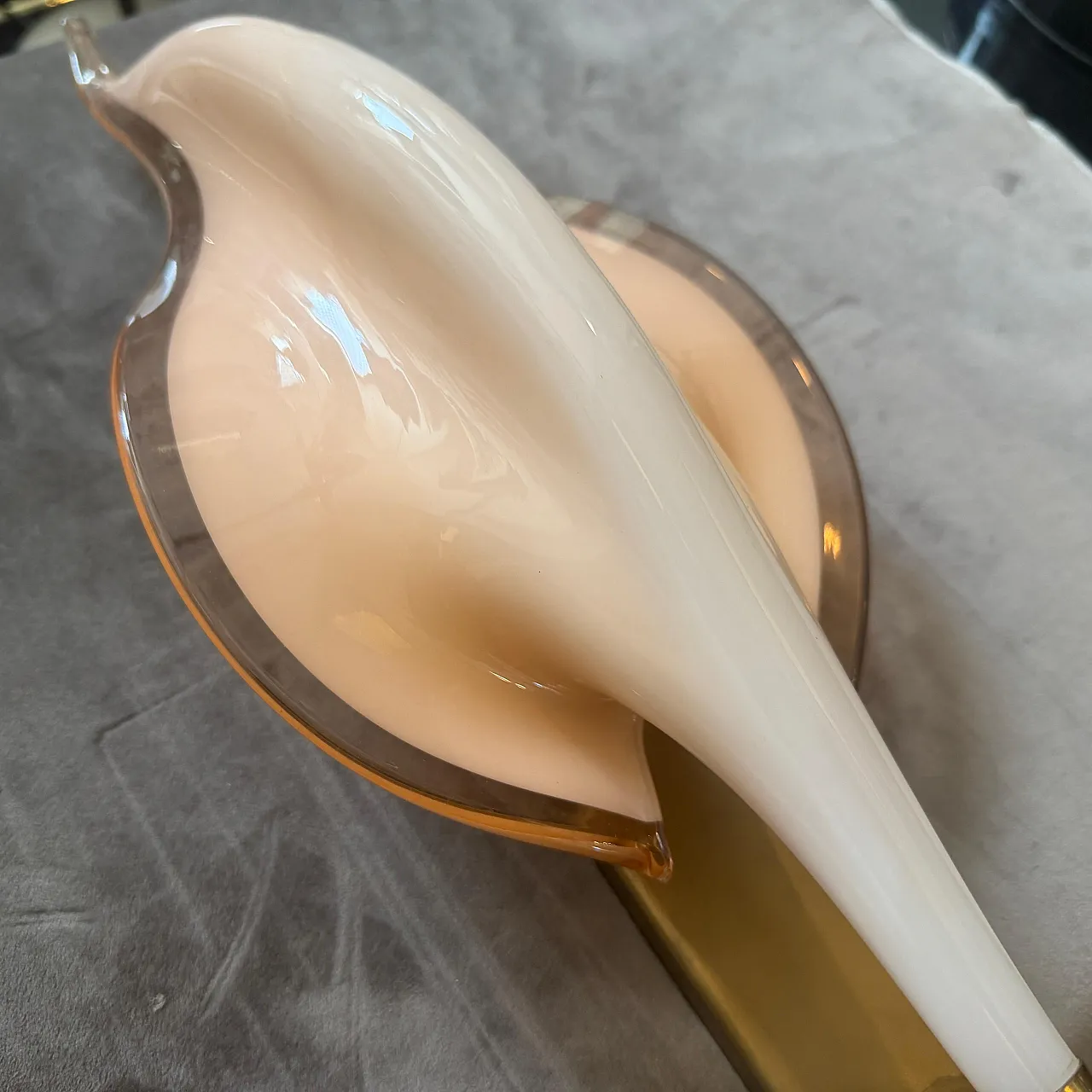 Pair of Murano glass leaf wall sconces by Franco Luce, 1970s 14