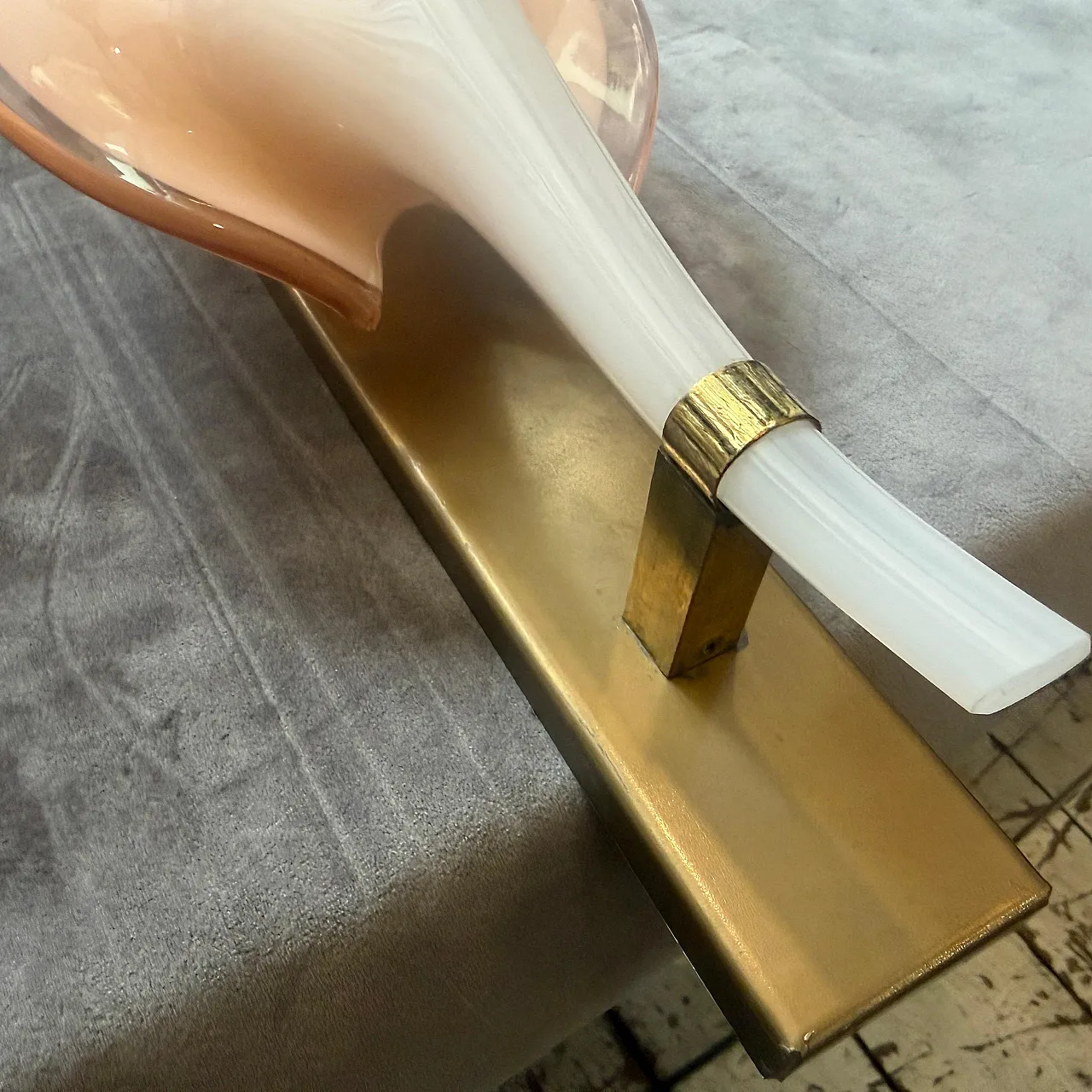 Pair of Murano glass leaf wall sconces by Franco Luce, 1970s 15