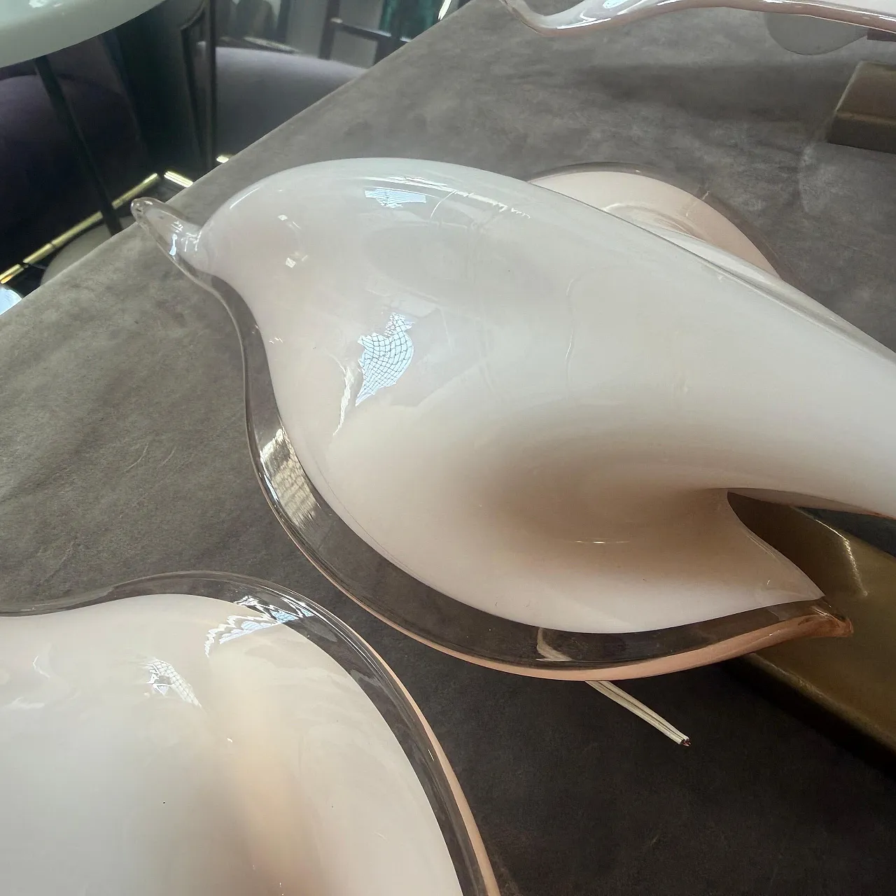 Pair of Murano glass leaf wall sconces by Franco Luce, 1970s 16