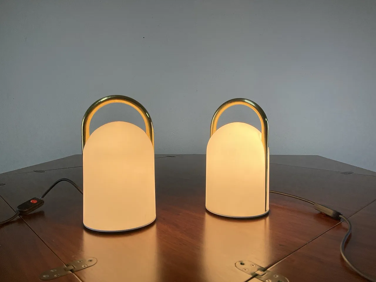 Pair of table lamps tender by Romolo Lanciani Tronconi, 1970s 1