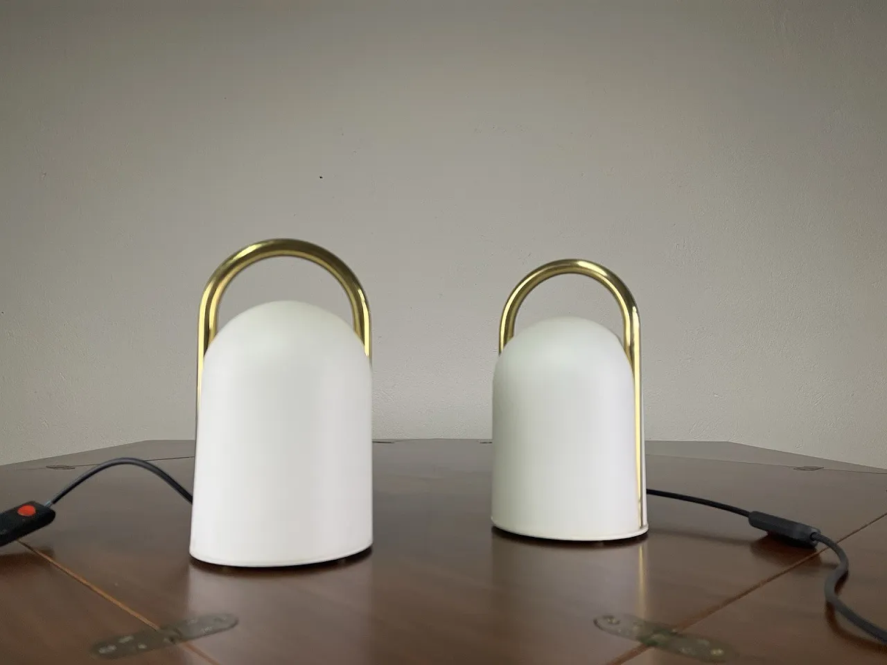 Pair of table lamps tender by Romolo Lanciani Tronconi, 1970s 2