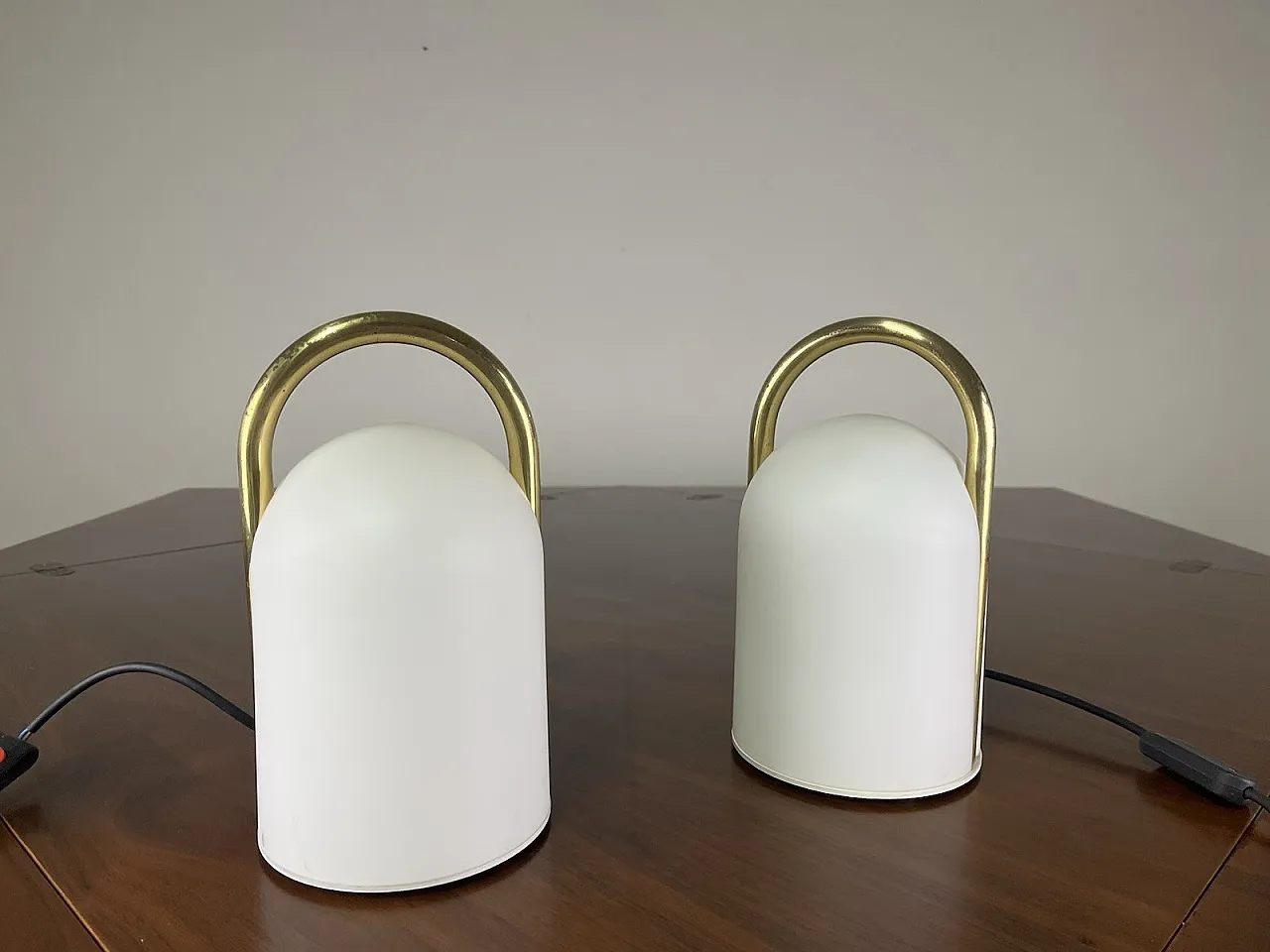 Pair of table lamps tender by Romolo Lanciani Tronconi, 1970s 3
