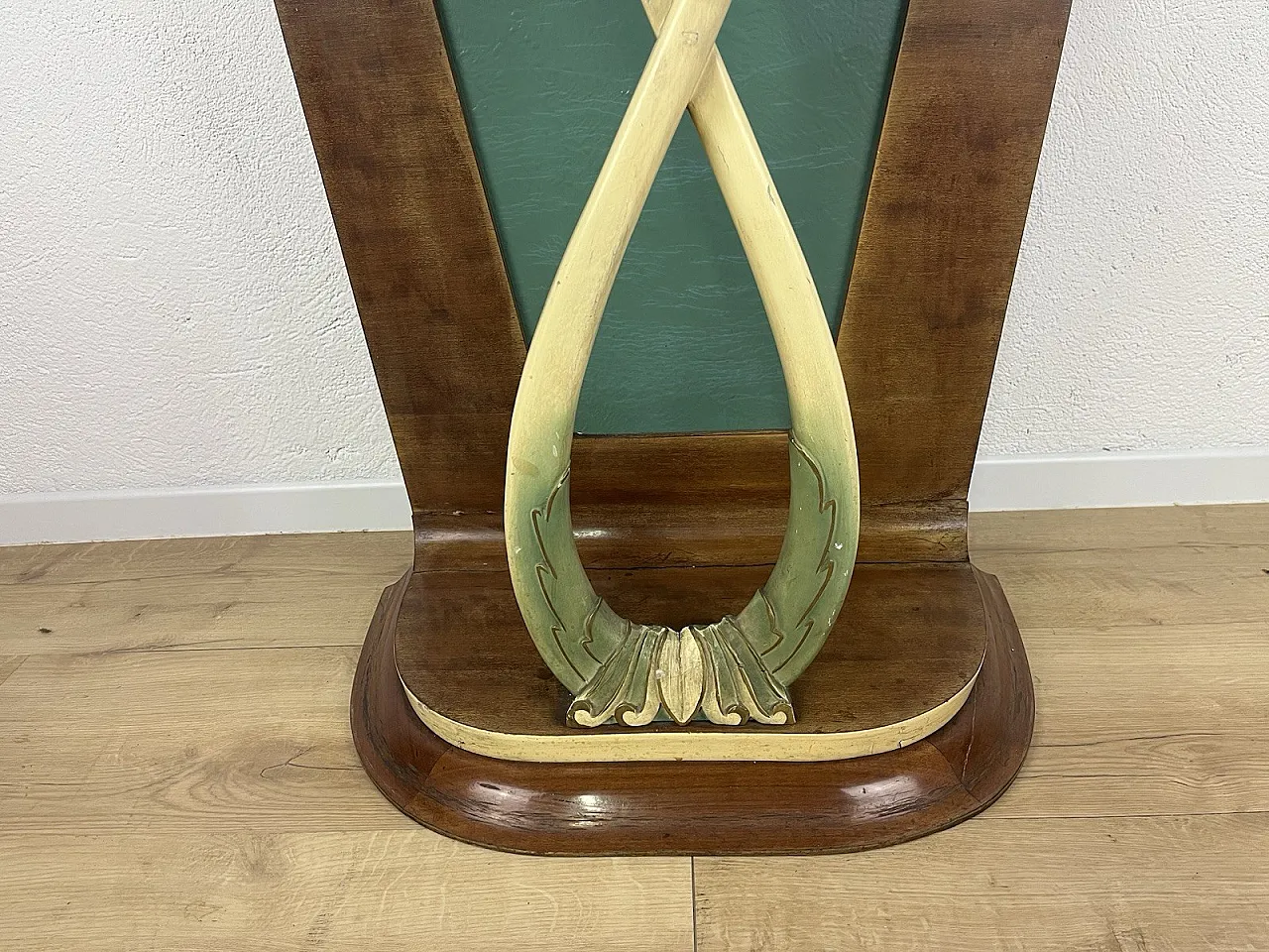Leaf glass wooden console, 1940s 5
