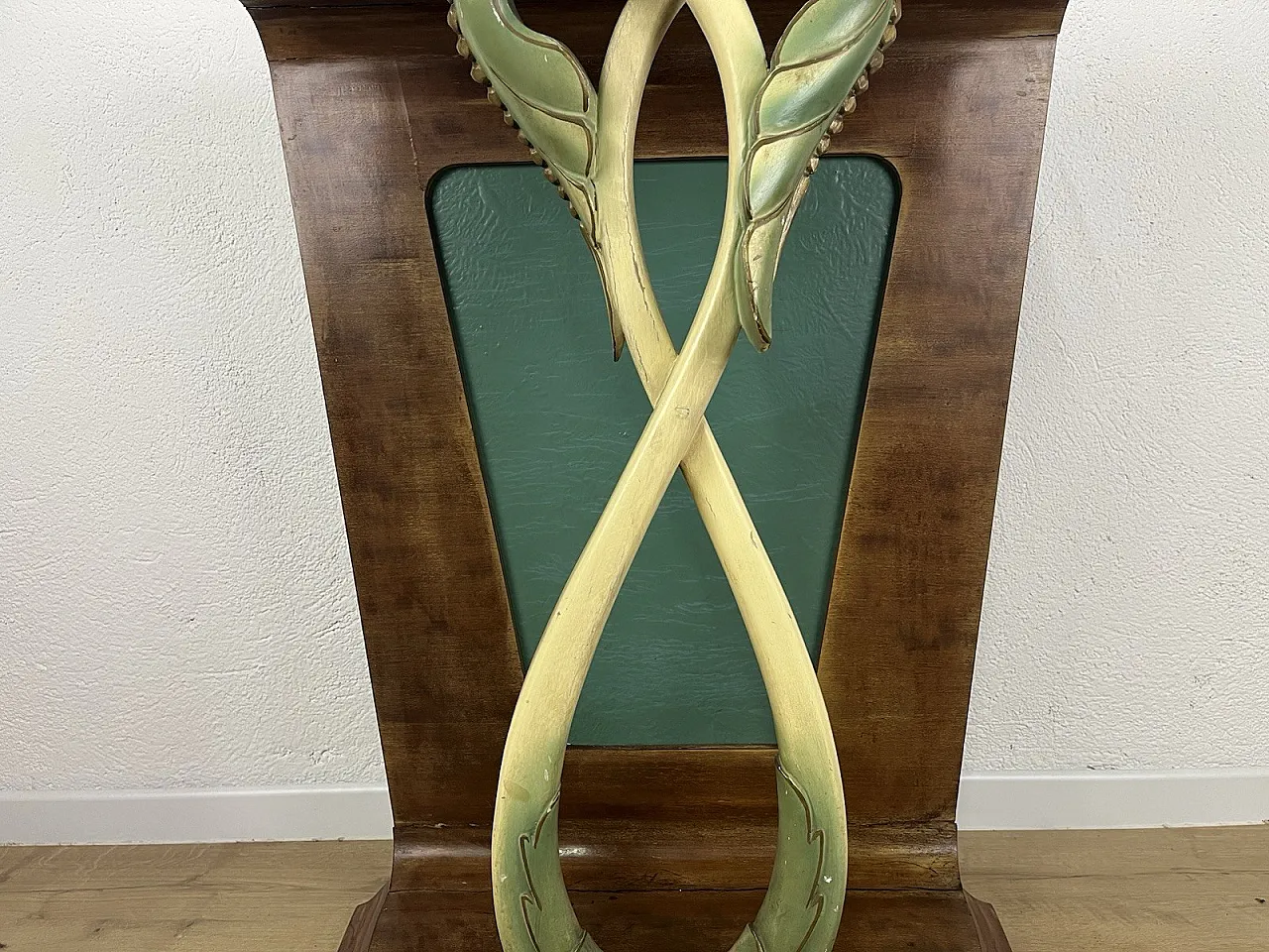 Leaf glass wooden console, 1940s 6