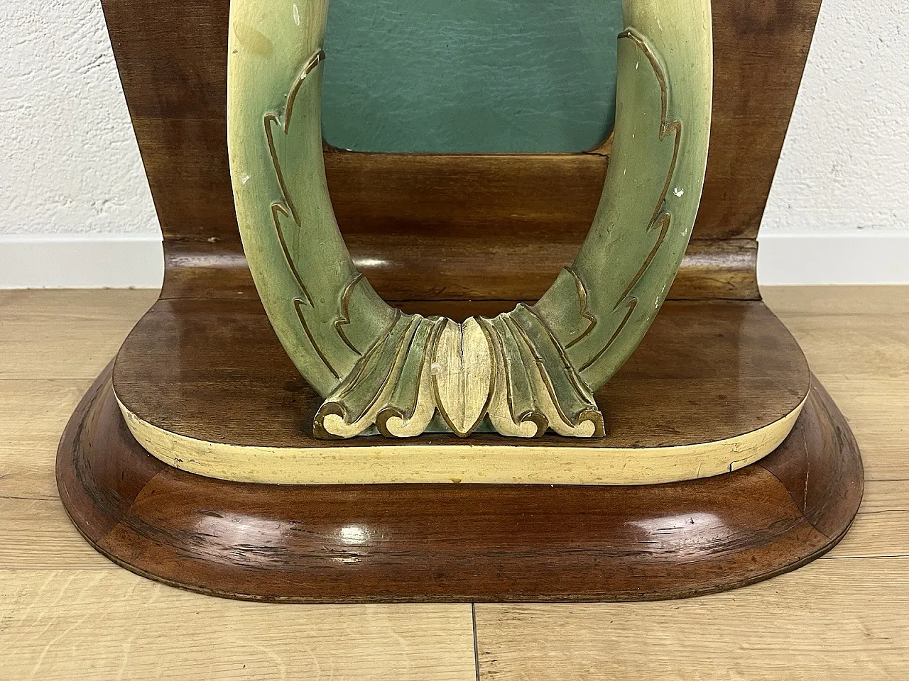 Leaf glass wooden console, 1940s 8