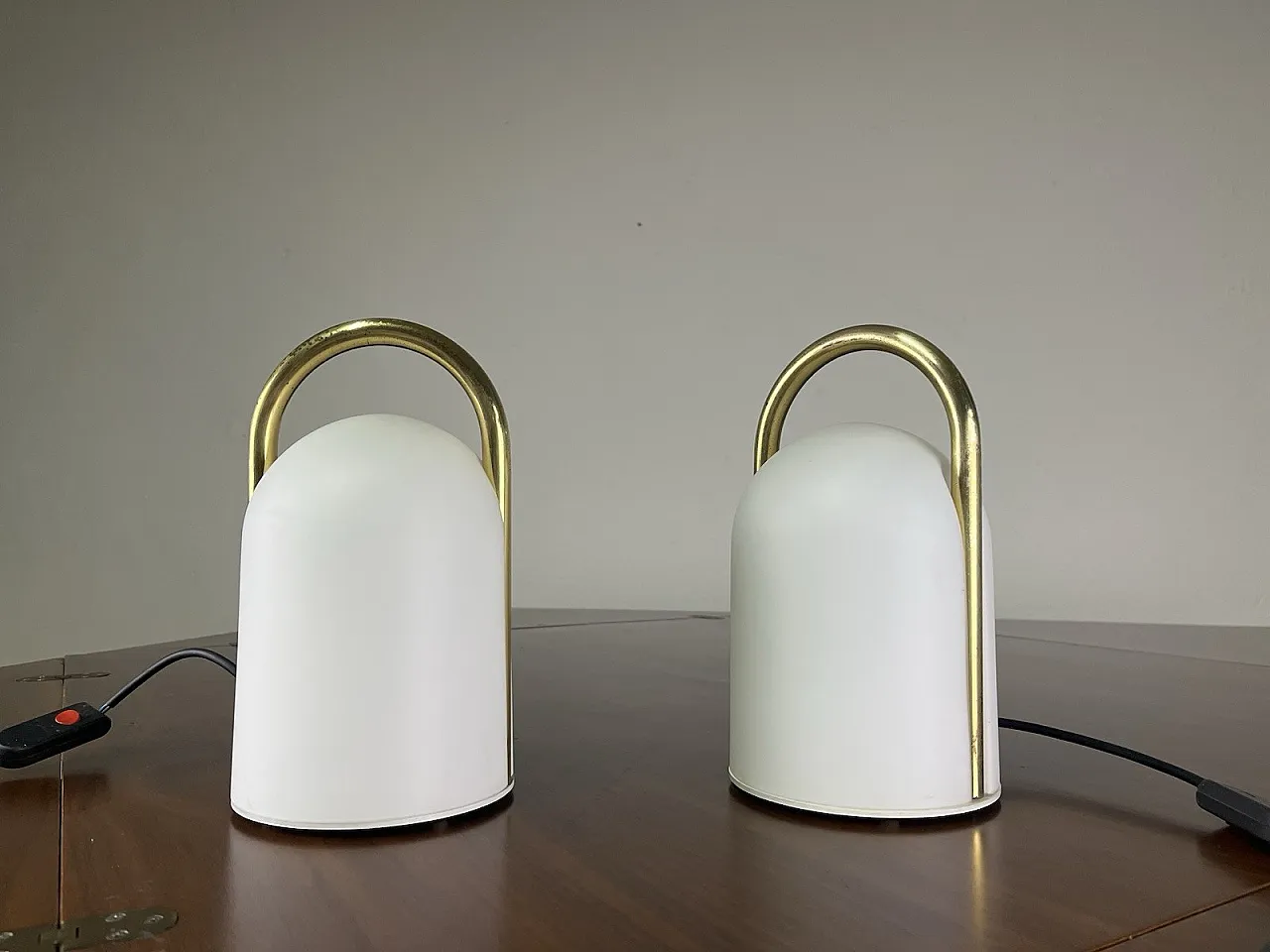 Pair of table lamps tender by Romolo Lanciani Tronconi, 1970s 13