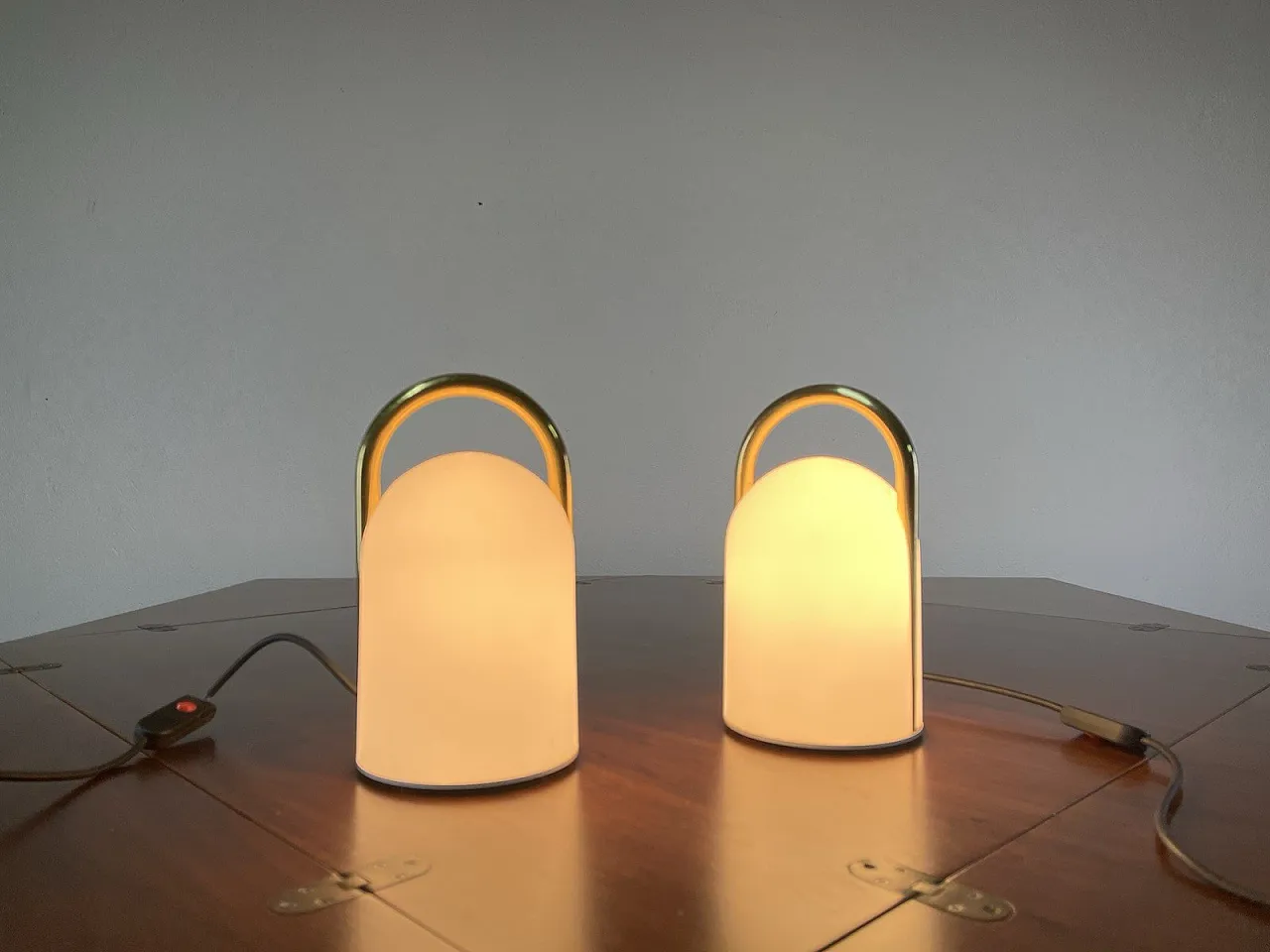 Pair of table lamps tender by Romolo Lanciani Tronconi, 1970s 14