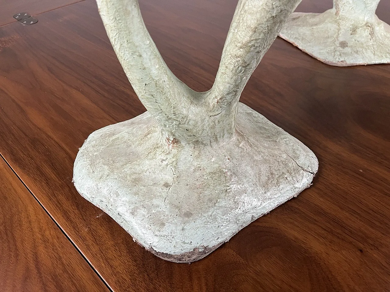 3 Teal green papier-mâché sculptures, 1950s 6