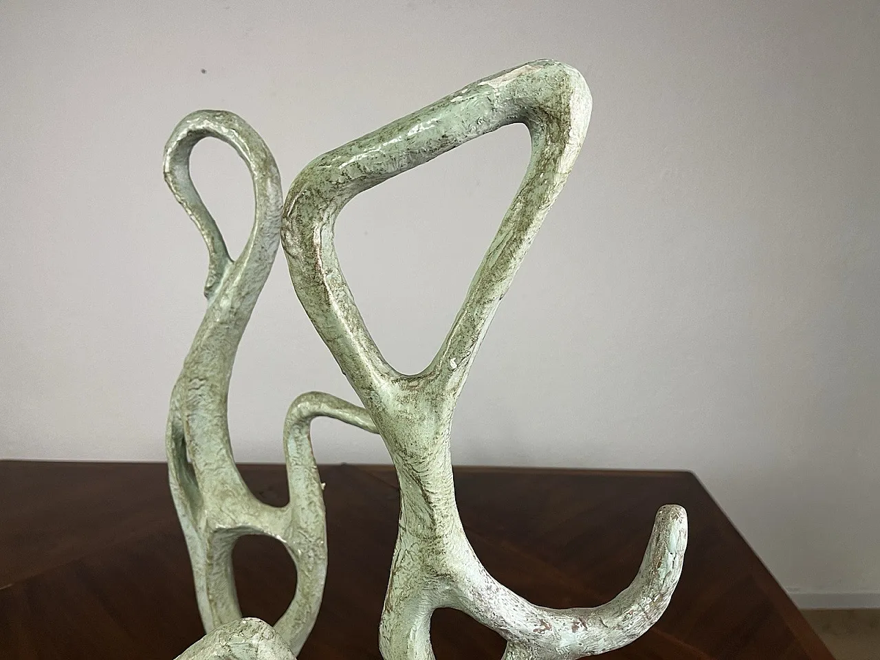 3 Teal green papier-mâché sculptures, 1950s 8