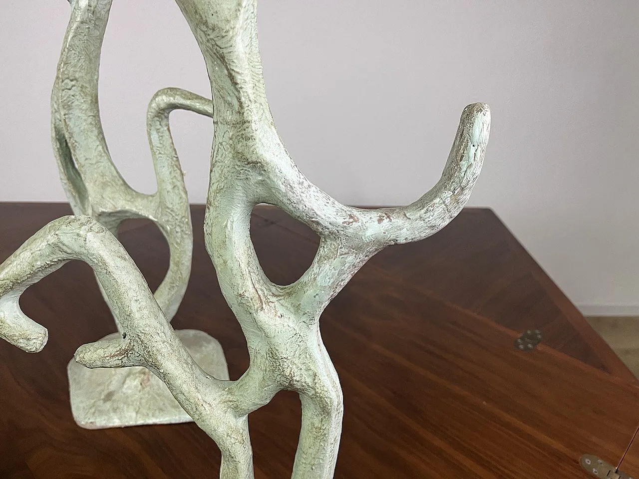 3 Teal green papier-mâché sculptures, 1950s 9