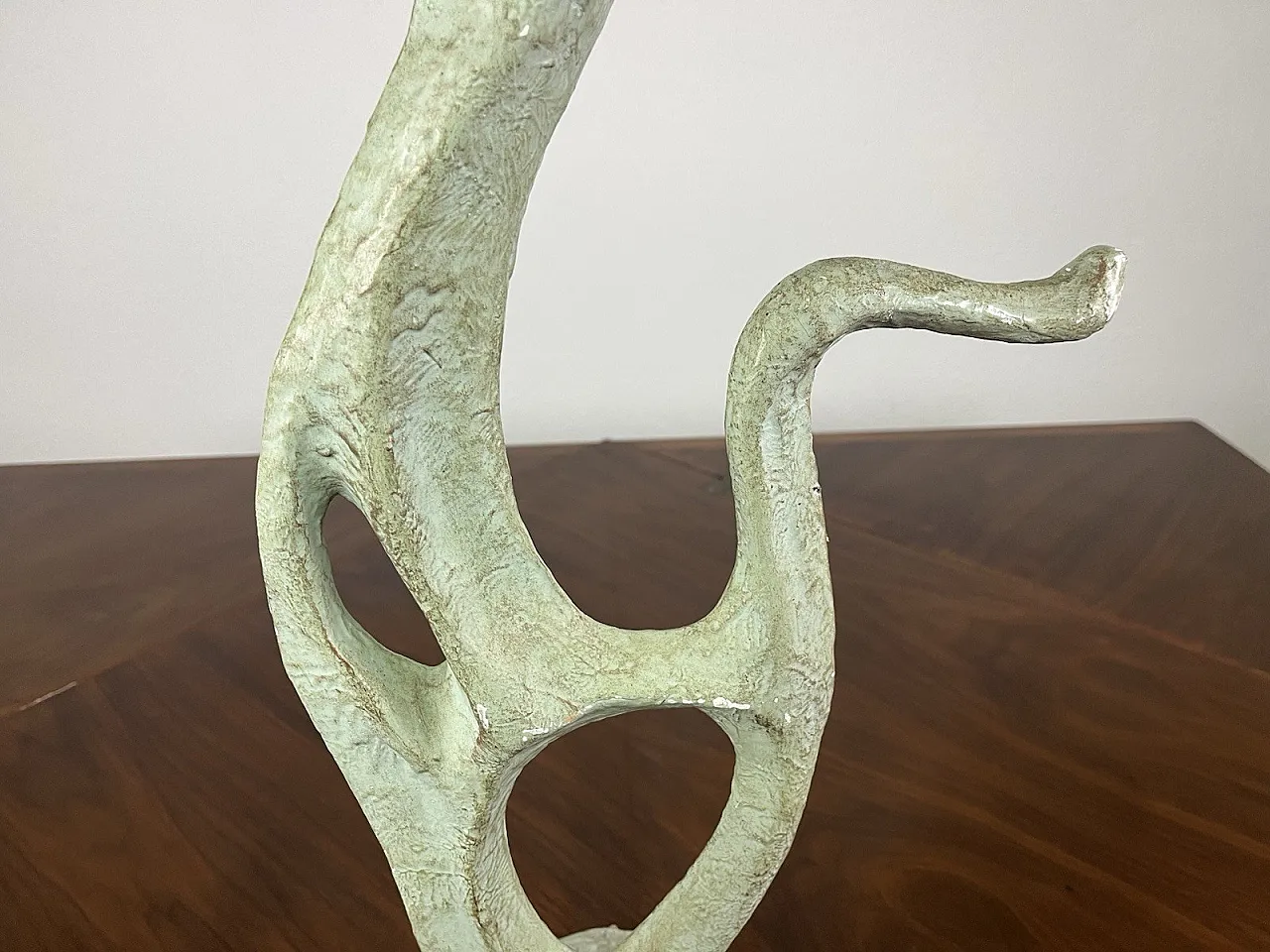 3 Teal green papier-mâché sculptures, 1950s 14